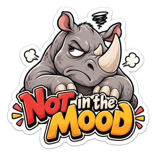 Grumpy rhinoceros funny - rhinoceros,