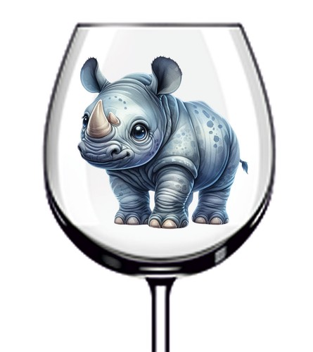 12x colourful baby rhino vinyl - colourful,