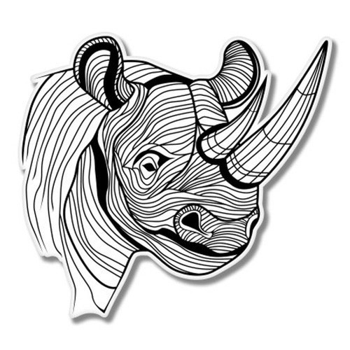 Rhinoceros sketch modern trend - modern,